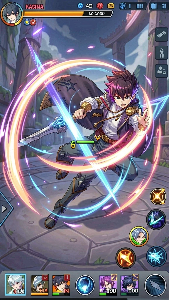 Gameplay yang seru saat bertarung di arena.