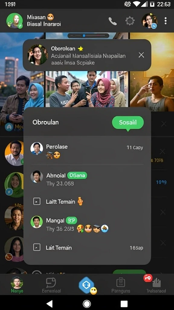 Momen seru saat bermain bersama teman-teman.