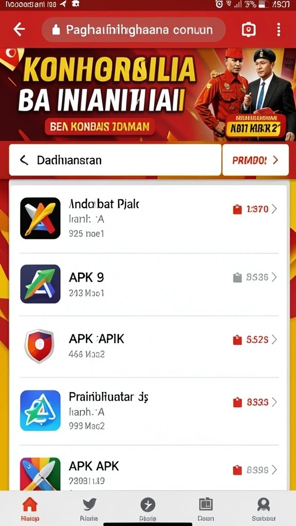 Screenshot dari turnamen dengan hadiah besar untuk para pemenang.